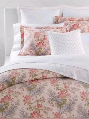 Lauren Ralph Lauren Sadie Pink Floral 3 Piece King Size Duvet and Sham Set